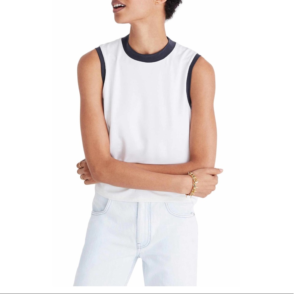 [Madewell] Sandwash Ringer Mockneck Tank Top